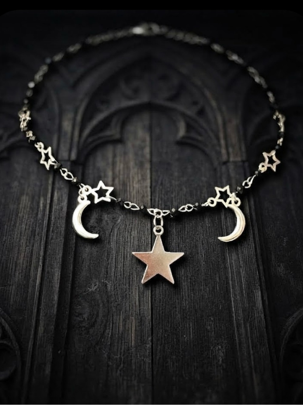 Hand Crafted Star & Crescent Moon Charm Necklace